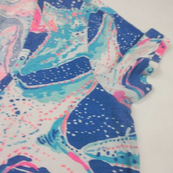 Lilly Pulitzer Womens Scoop Neck T-Shirt Star Fish Print Short Sleeve Tee XS * - Picture 9 of 9